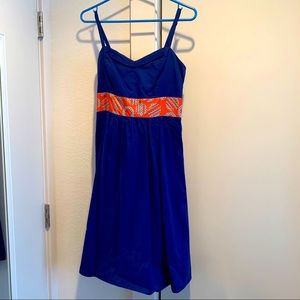 Edme & Esyllte Bright Blue & Coral Dress